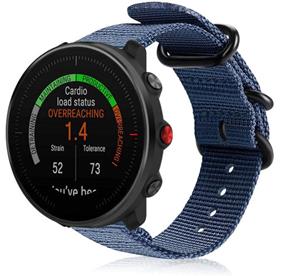 Strap-it Polar Vantage M nylon gesp band (blauw)