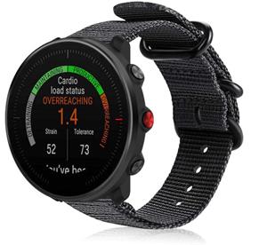 Strap-it Polar Vantage M nylon gesp band (zwart)