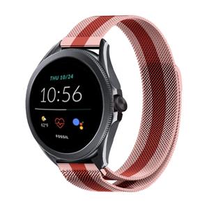 Strap-it Fossil Gen 5e 44mm Milanese band (rood/roze)