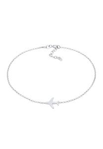 Elli Dames Enkelbandje Vliegtuig Symbool Reizen Basis in 925 Sterling Zilver