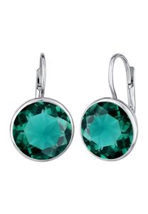 Elli, Ohrringe Quarz Herz Ornamente Elegant Klassisch 925 Silber in mittelgrün, Schmuck für Damen