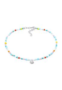 Elli, Fußschmuck Muschel Glas Kugeln Bunt Sommer Beach 925 Silber in silber, Schmuck für Damen