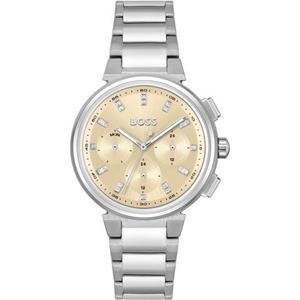 Hugo Boss Rvs horloge met gouden wijzerplaat