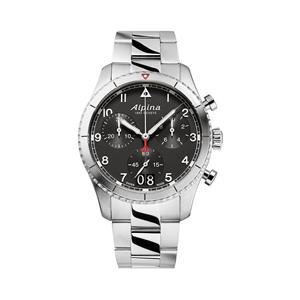 Alpina Startimer Piloot Heren Zilveren Horloge AL-372BW4S26B