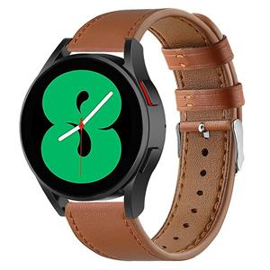 Strap-it Samsung Galaxy Watch 4 44mm leren bandje (strak bruin)