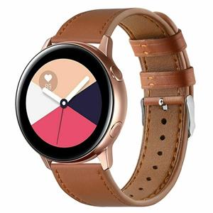 Strap-it Samsung Galaxy Watch Active leren bandje (strak bruin)