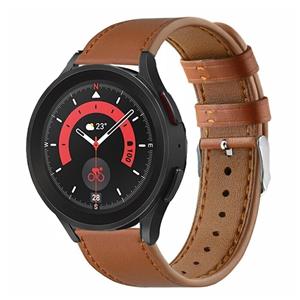 Strap-it Samsung Galaxy Watch 5 Pro leren bandje (strak bruin)