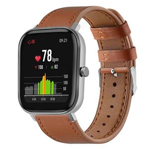 Strap-it Xiaomi Amazfit GTS leren bandje (strak bruin)