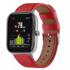 Strap-it Xiaomi Amazfit GTS leren bandje (rood)