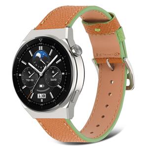 Strap-it Huawei Watch GT 3 Pro 46mm leren bandje (bruin-groen)