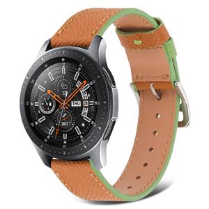 Strap-it Samsung Galaxy Watch 46mm leren bandje (bruin-groen)
