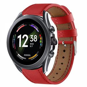 Strap-it Fossil Gen 6 44mm leren bandje (rood)