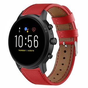 Strap-it Fossil Gen 5 leren bandje (rood)