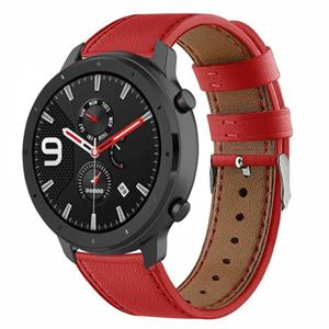 Strap-it Amazfit GTR leren bandje (rood)