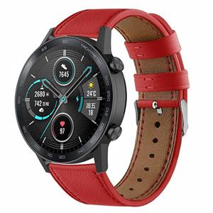 Strap-it Honor Magic Watch 2 leren bandje (rood)