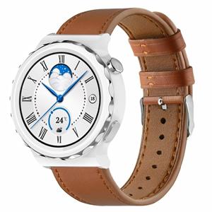 Strap-it Huawei Watch GT 3 Pro 43mm leren bandje (strak bruin)