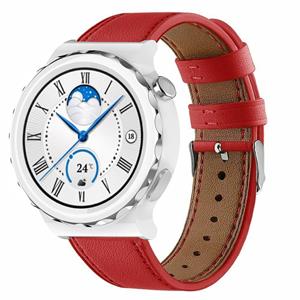 Strap-it Huawei Watch GT 3 Pro 43mm leren bandje (rood)