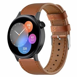 Strap-it Huawei Watch GT 3 42mm leren bandje (strak bruin)