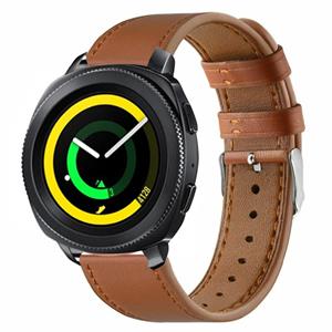 Strap-it Samsung Gear Sport leren bandje (strak bruin)