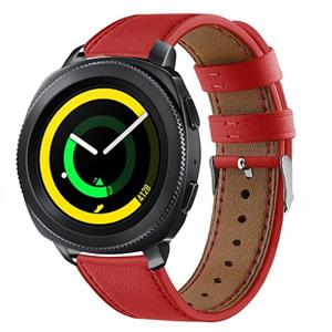 Strap-it Samsung Gear Sport leren bandje (rood)
