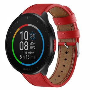 Strap-it Polar Pacer leren bandje (rood)