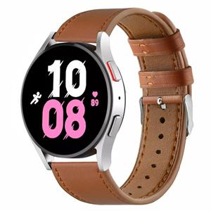 Strap-it Samsung Galaxy Watch 5 44mm leren bandje (strak bruin)