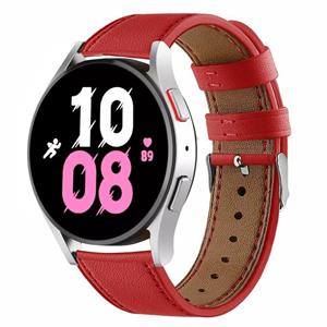 Strap-it Samsung Galaxy Watch 5 44mm leren bandje (rood)