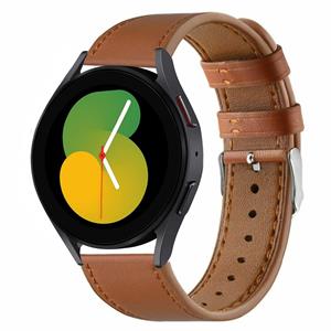 Strap-it Samsung Galaxy Watch 5 40mm leren bandje (strak bruin)