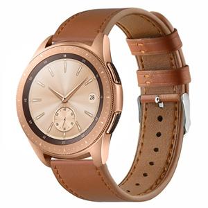 Strap-it Samsung Galaxy Watch 42mm leren bandje (strak bruin)