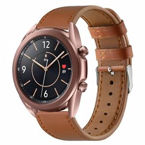 Strap-it Samsung Galaxy Watch 3 41mm leren bandje (strak bruin)