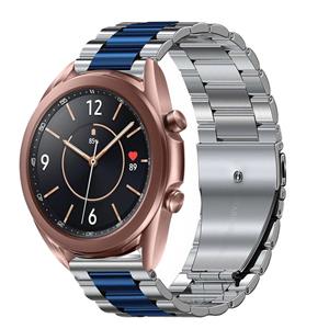 Strap-it Samsung Galaxy Watch 3 41mm stalen band (zilver/blauw)