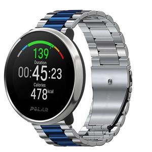 Strap-it Polar Ignite stalen band (zilver/blauw)