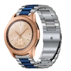 Strap-it Samsung Galaxy Watch 42mm stalen band (zilver/blauw)