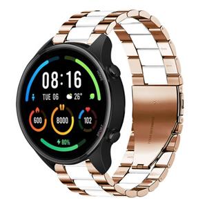 Strap-it Xiaomi Mi Watch stalen band (roségoud/wit)