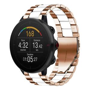 Strap-it Polar Vantage M stalen band (roségoud/wit)