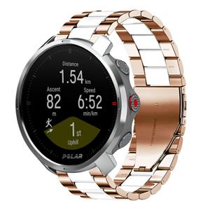 Strap-it Polar Grit X stalen band (roségoud/wit)