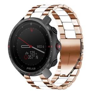 Strap-it Polar Grit X Pro stalen band (roségoud/wit)