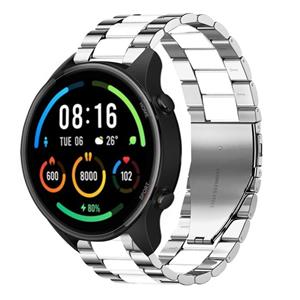 Strap-it Xiaomi Mi Watch stalen band (zilver/wit)