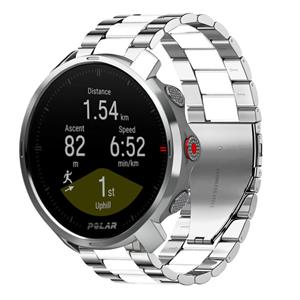 Strap-it Polar Grit X stalen band (zilver/wit)