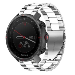 Strap-it Polar Grit X Pro stalen band (zilver/wit)