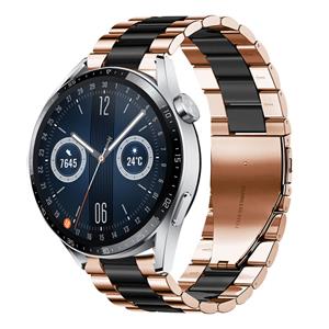 Strap-it Huawei Watch GT 3 46mm stalen band (roségoud/zwart)