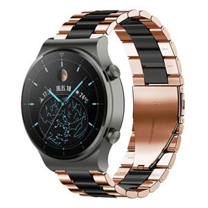 Strap-it Huawei Watch GT 2 Pro stalen band (roségoud/zwart)