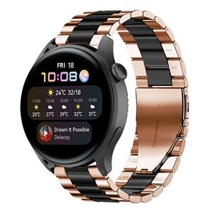 Strap-it Huawei Watch 3 (Pro) stalen band (roségoud/zwart)