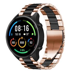 Strap-it Xiaomi Mi Watch stalen band (roségoud/zwart)