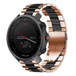 Strap-it Polar Grit X Pro stalen band (roségoud/zwart)