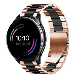 Strap-it OnePlus Watch stalen band (roségoud/zwart)