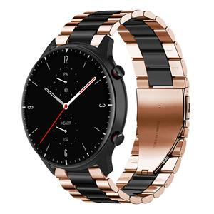 Strap-it Amazfit GTR 2 stalen band (roségoud/zwart)