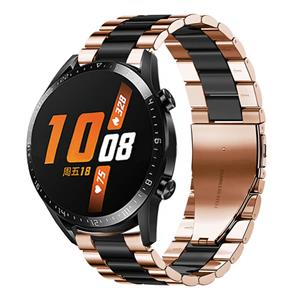 Strap-it Huawei Watch GT stalen band (roségoud/zwart)