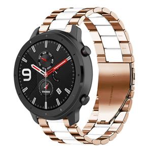 Strap-it Amazfit GTR stalen band (roségoud/wit)