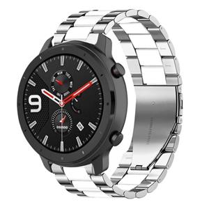 Strap-it Amazfit GTR stalen band (zilver/wit)